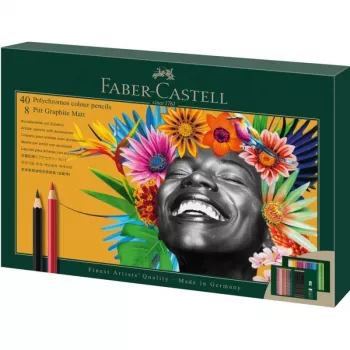 Canetas à base de óleo Faber-Castell Polychromos & Pitt Graphite Matt conjunto 48 unid. multicolor