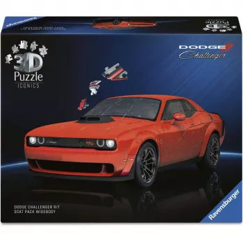 Puzzle 3D Ravensburger Dodge Challenger R/T Scat Pack Widebody – série Iconics, réplica de modelo