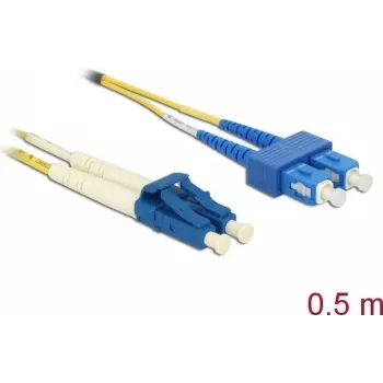 Cabo de fibra ótica DeLOCK 86548 0,5 m LC SC amarelo