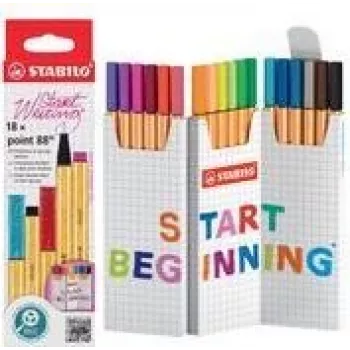 Fineliner STABILO point 88 18 cores ponta fina multicolor
