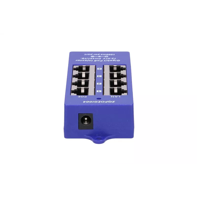Injetor PoE Extralink Gigabit 4 Portas, 4x 1000Mb/s RJ45, 48V, azul/preto