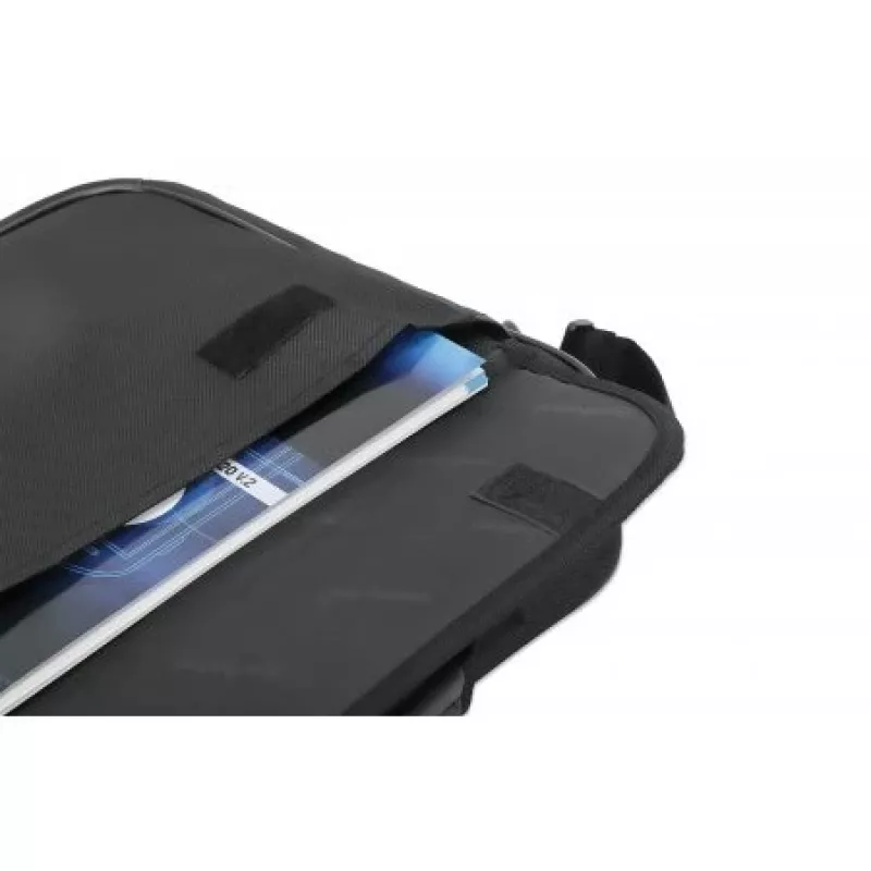 Mala para portátil Manhattan Cambridge 17,3 polegadas, design Clamshell, preto, LOW COST, compartimento para acessórios, compartimento para documentos na parte traseira, alça de ombro (amovível), compatível com Targus CN418EU, mala para portátil, três anos de garantia