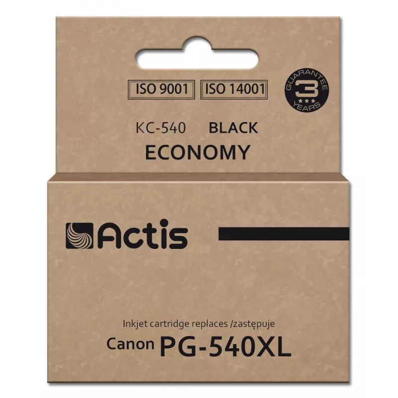 Tinteiro ACTIS KC-540 preto — alternativo compatível para Canon PG-540XL, tinta à base de corante 22 ml, embalagem individual