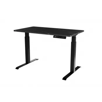 Secretária Cama Meble com regulação elétrica de altura MOON 121x67 cm, tampo retangular de aglomerado, 72–120 cm preta/san sebastian
