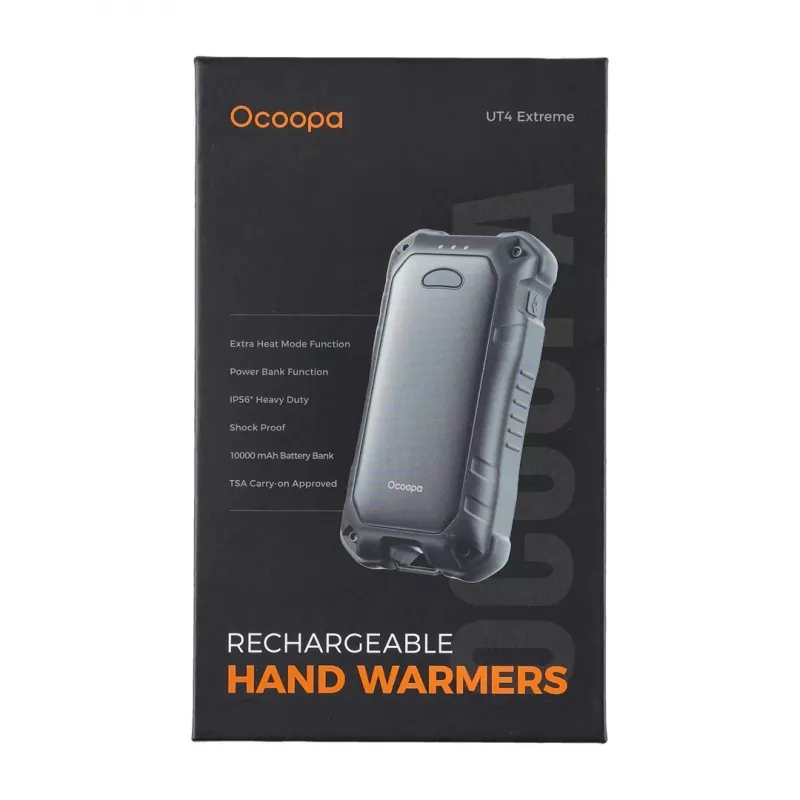 Aquecedor elétrico Ocoopa UT3201 Camouflage — aquecedor cerâmico portátil com powerbank de 10.000 mAh e até 18 horas de funcionamento