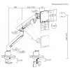 Suporte de mesa a gás ART para 1 monitor LCD/LED