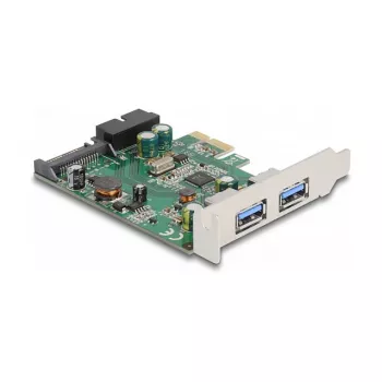 Placa DeLOCK PCI Express x1 para 2 x USB 3.2 Gen 1 Type-A + 1 x conector interno de 19 pinos