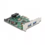 Placa DeLOCK PCI Express x1 para 2 x USB 3.2 Gen 1 Type-A + 1 x conector interno de 19 pinos