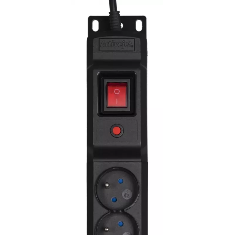 Régua de tomadas Activejet COMBO 12 tomadas 1,5m preto