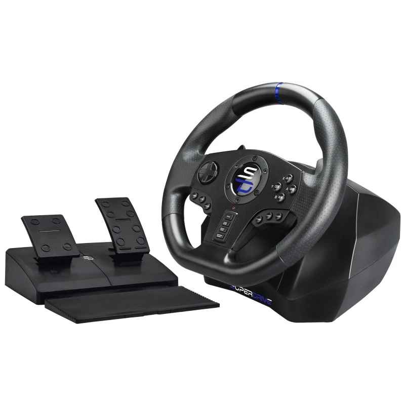 Volante + pedais Subsonic SV750 preto rotação 270° USB