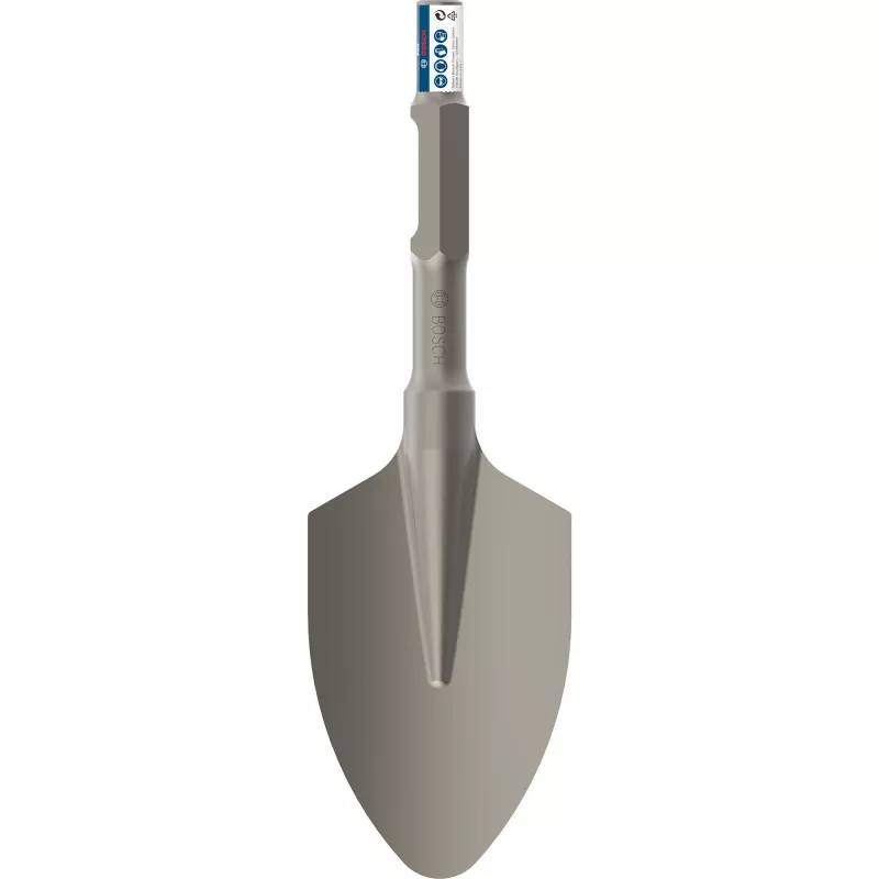 Cinzel de pá redonda Bosch Professional SDS‑Hex 135 x 400 mm para demolição e trabalhos de cinzelamento