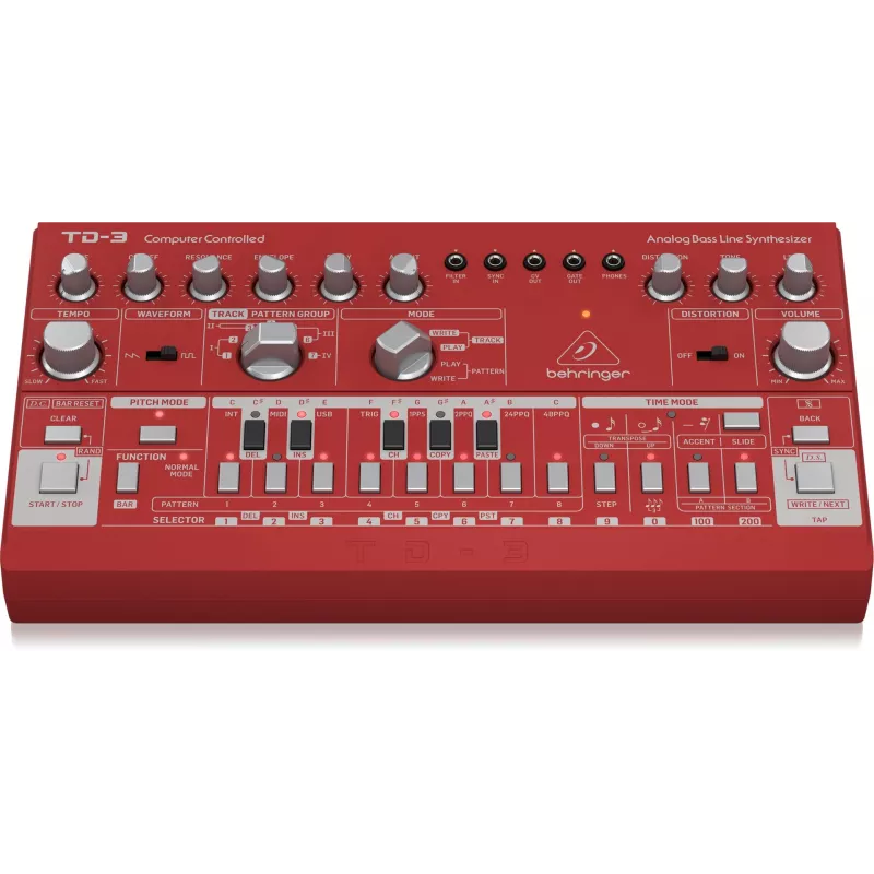 Sintetizador Analógico Behringer TD-3-RD Vermelho 9V DC
