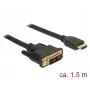 Adaptador de cabo de vídeo DeLOCK 85583 1,5 m DVI-D HDMI Type-A preto