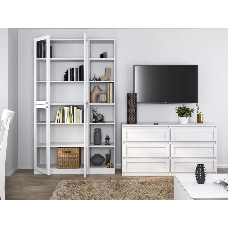 top e shop W40 PAFOS BIA vitrina — aglomerado branco, 290×400×2000 mm