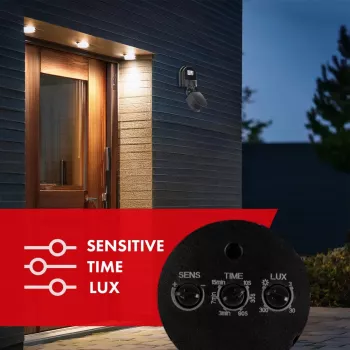 Sensor de movimento e crepuscular MACLEAN MCE25 B — detetor de movimento com sensor de luz, montagem em parede/teto