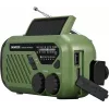Rádio portátil FM/AM SENCOR SRD1000SCLGR com Bluetooth, carregamento solar/manivela/USB-C, bateria de 2000 mAh, IPX4, luzes LED