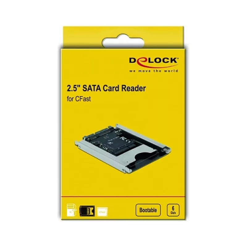 Leitor de cartões DeLOCK 91753 SATA interno cinzento