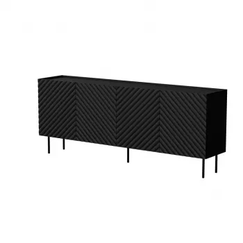 Cómoda cama meble LUCCA 4D, 200×40×80 cm, preta, corpo em aglomerado