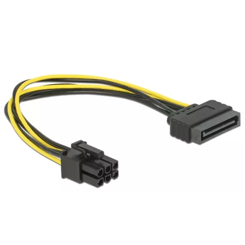 Cabo de alimentação Delock 82924 SATA 15 pinos para 6 pinos PCI Express