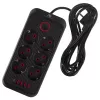Extensão elétrica MACLEAN MCE391 B – 6 tomadas, 4×USB-A + 1×USB-C, 110–240V, 2500W, cabo de 3 m, preto