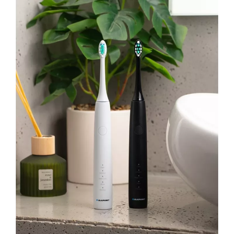 Conjunto de escovas de dentes sónicas BLAUPUNKT DTS201SET — 2 cabos, 6 cabeças de escova, 36.000 movimentos/min., 5 modos, iões de lítio recarregável