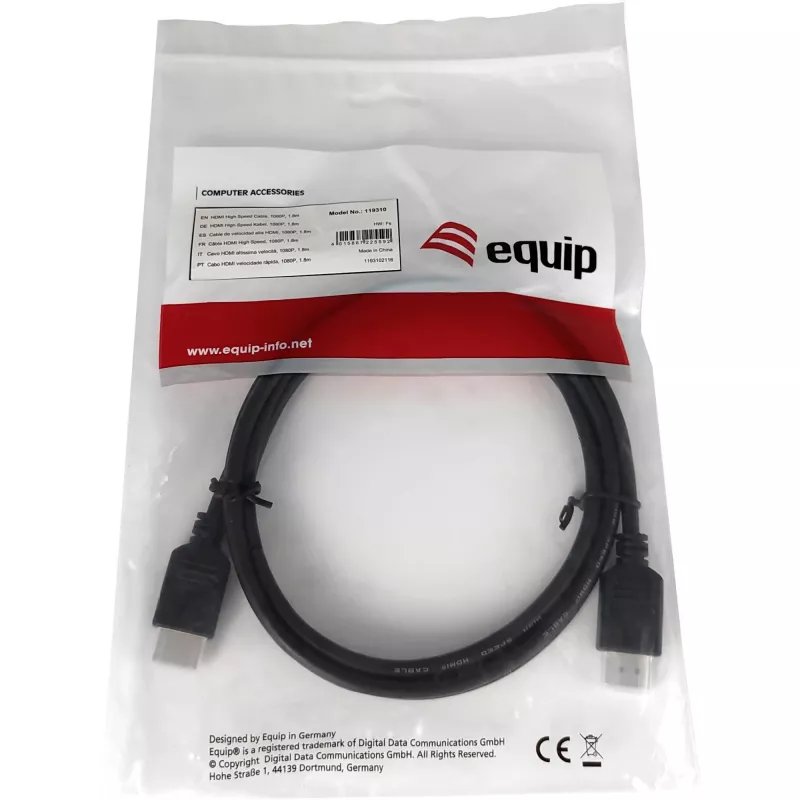 Cabo HDMI Equip 1,8 m 1080P preto