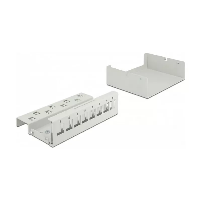 Painel de ligação Keystone DeLOCK 43412 8 portas cinzento