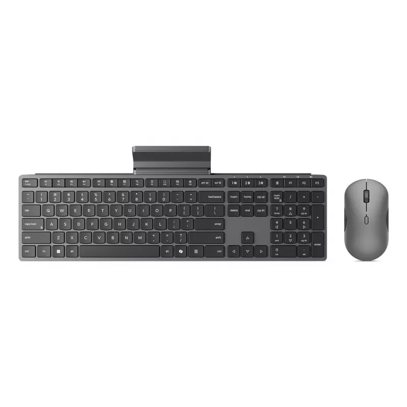 Conjunto de teclado e rato sem fios Lenovo 700 Modern Multi-Device – layout inglês dos EUA, Bluetooth, Luna Grey