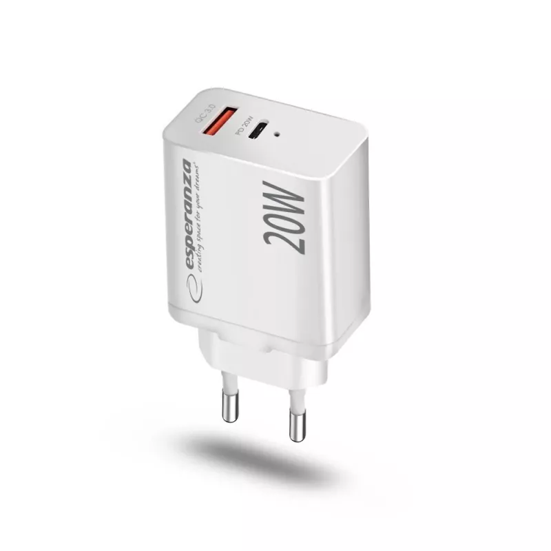 Carregador de parede Esperanza EZC105W 20W branco