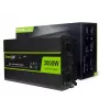 Inversor para automóvel Green Cell INV21 6000 W, 24V DC-AC, saída 230V, 2x USB PD, arrefecimento ativo, conectores DC removíveis, preto