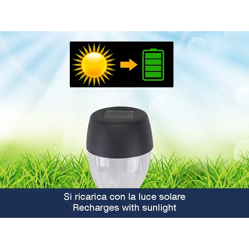 Conjunto de luzes solares para exterior Beper P207ILO050 – 5 luzes à prova de água para jardim e caminho
