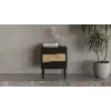 Mesa de cabeceira Cama INSERTO, 2 unid., 50x40x61.5 cm, preto + LED