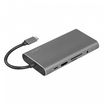 Docking station e replicador de portas para portátil LogiLink Com fios USB 3.2 Gen 1 (3.1 Gen 1) Type-C Prateado (UA0383)