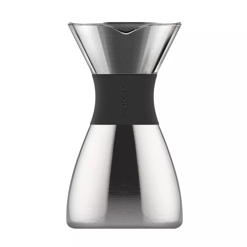 Cafeteira Asobu PourOver Cold Brew preta, prateada