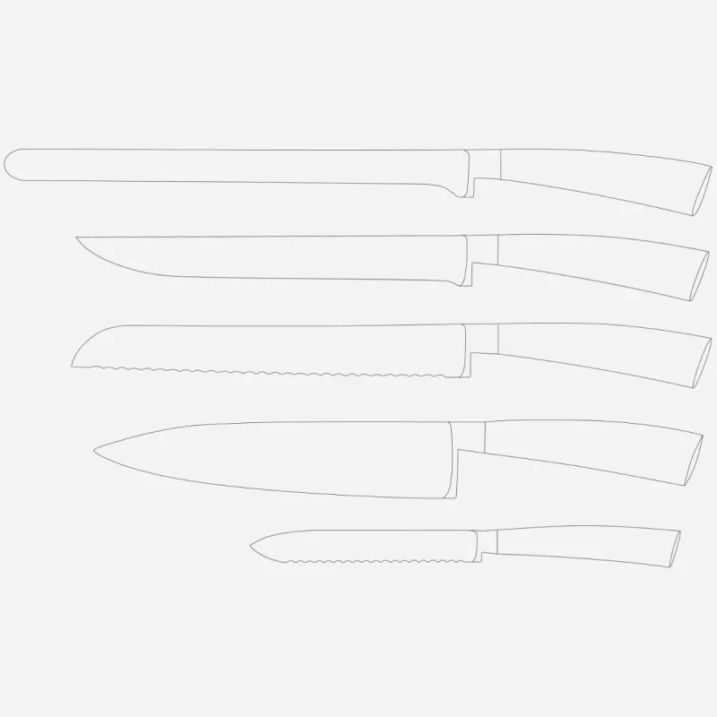 Conjunto de facas de cozinha Berkel ELEGANCE aço inoxidável 5 peças