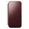 Capa para telemóvel Nomad Modern Leather Folio para iPhone 17 Pro Max — pele, TPU, PC, alumínio, borgonha, 16 cm (6,3 polegadas)