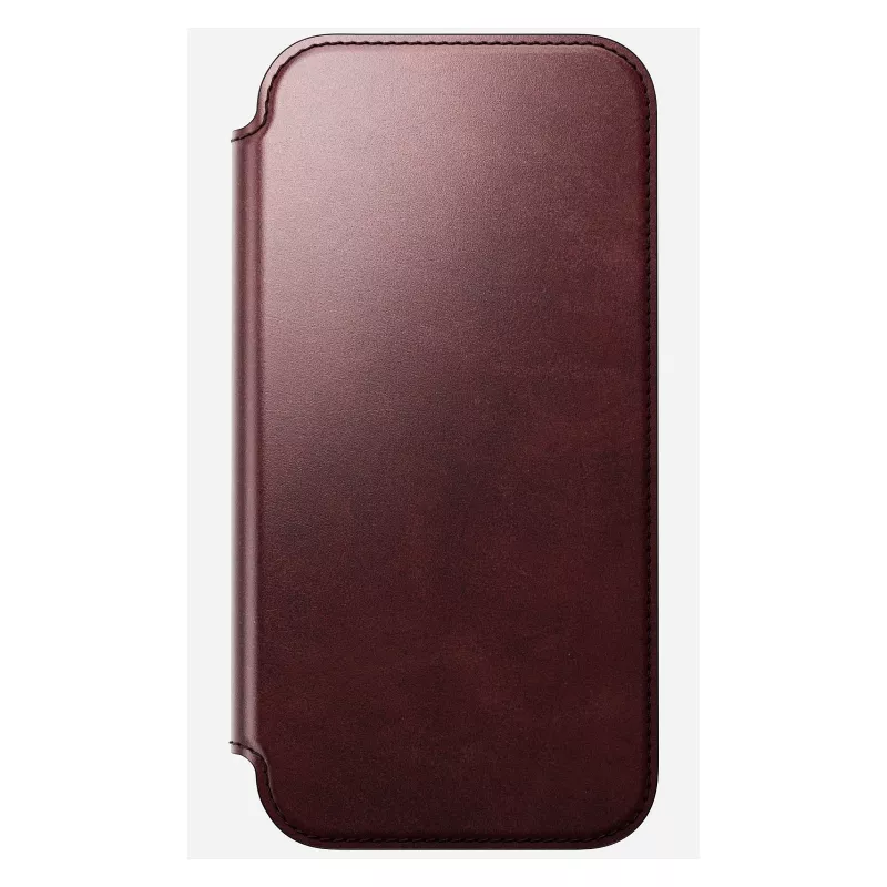 Capa para telemóvel Nomad Modern Leather Folio para iPhone 17 Pro Max — pele, TPU, PC, alumínio, borgonha, 16 cm (6,3 polegadas)