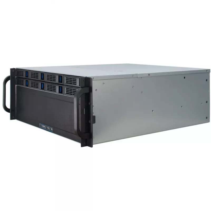 Caixa de servidor Inter-Tech 4U-4408 Rack preto, prateado