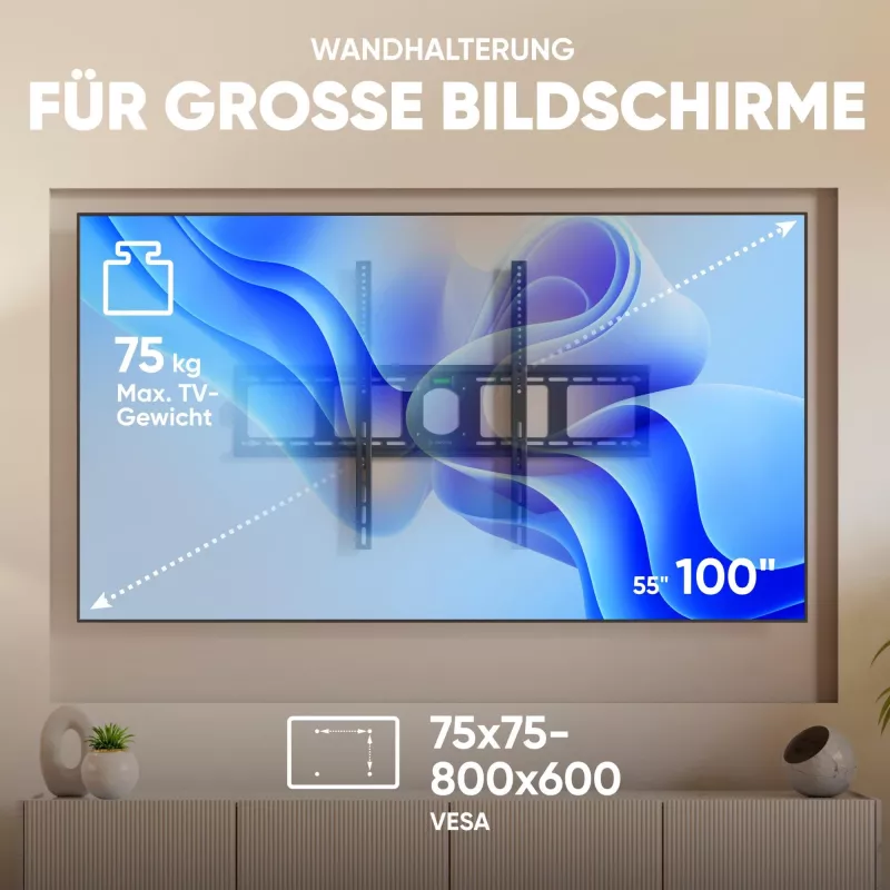Suporte de parede para TV 55-100/SCHWARZ UF4-B Onkron
