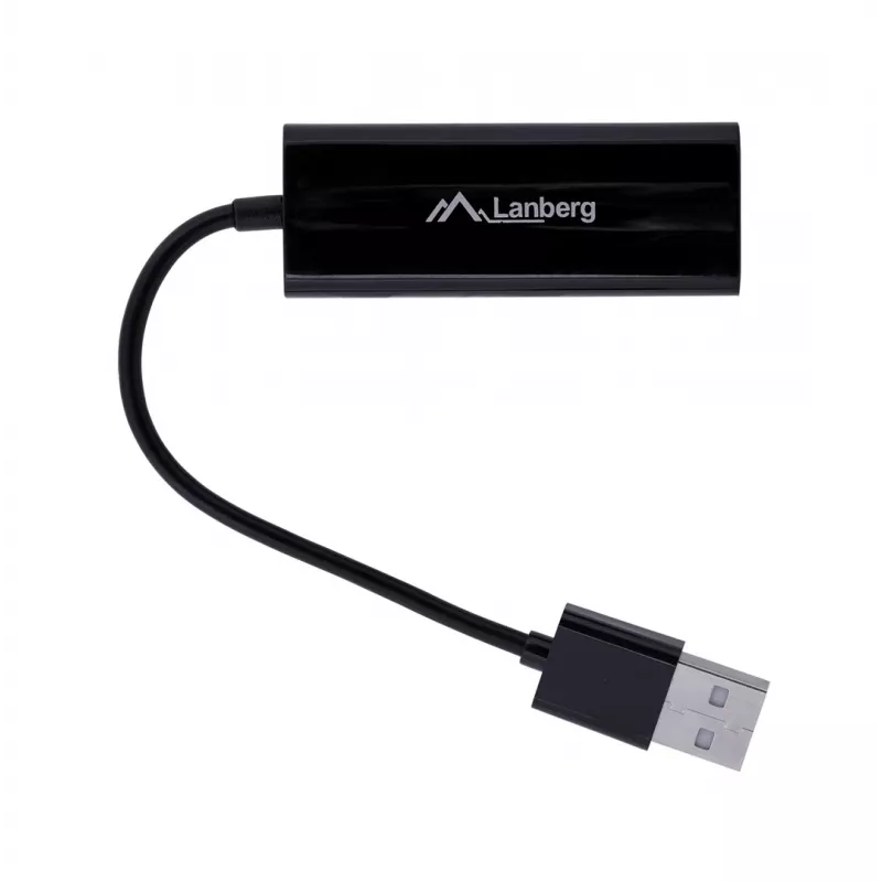 Adaptador de rede Lanberg NC-0100-01 USB 2.0 para RJ45 100 Mbit, cabo de 0,15 m