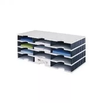 styro styrodoc trio - poliestireno - preto - cinzento - 12 gaveta(s) - 723 mm - 293 mm - 331 mm