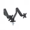 Suporte de mesa para monitor ART RAMM UM-116 para 2 monitores 13–32 polegadas, suporte de braço duplo ajustável em altura
