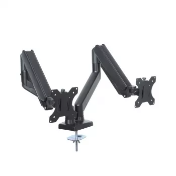 Suporte de mesa para monitor ART RAMM UM-116 para 2 monitores 13–32 polegadas, suporte de braço duplo ajustável em altura