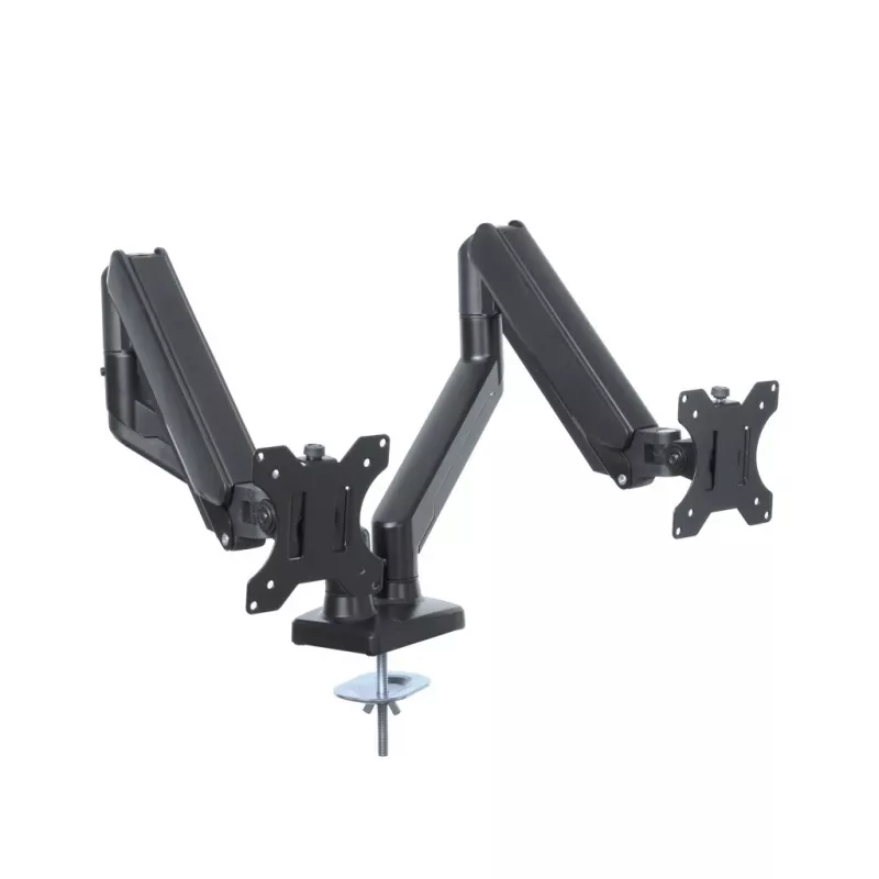Suporte de mesa para monitor ART RAMM UM-116 para 2 monitores 13–32 polegadas, suporte de braço duplo ajustável em altura