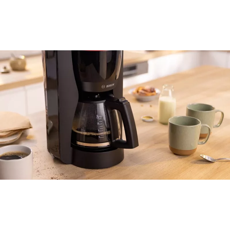 Máquina de café de filtro Bosch TKA2M113, depósito de água 1,25 l, 15 chávenas, preta