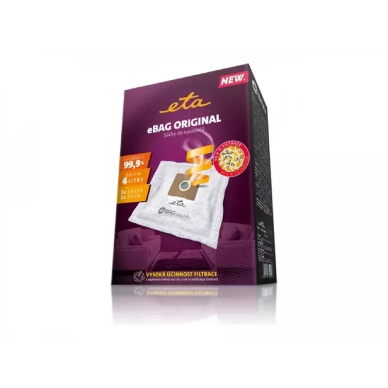 Sacos para aspirador de tambor ETA ETA960068000 — pack de 5, branco