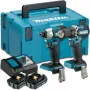 Conjunto combinado de aparafusadora com bateria e parafusadeira de impacto Makita DDF487 & DTD157 18V Li-Ion 2×2,0Ah (DLX2423AJ)