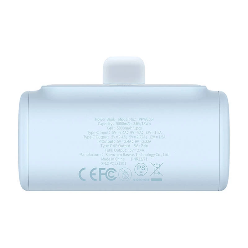 Carregador portátil Baseus Compact IP 5000mAh 20W (azul)