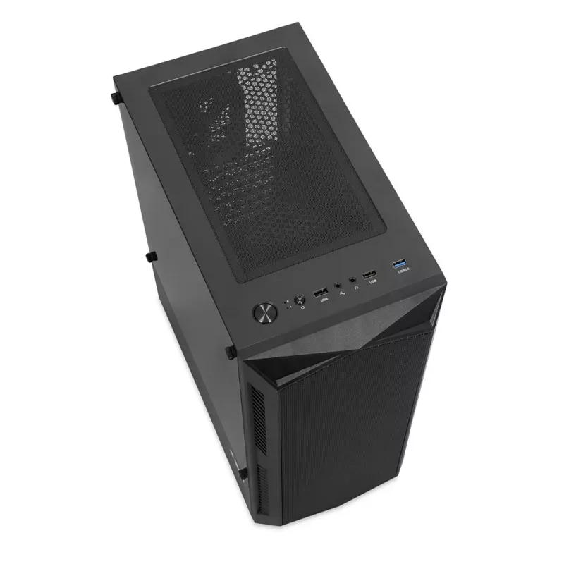 Caixa de PC IBOX LUPUS 27 Midi Tower ATX, vidro temperado, RGB, 455×200×380 mm, suporta ATX, GPU até 32 cm