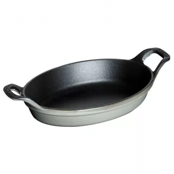 Forma oval mini para assar e gratinar Staub 250 ml grafite